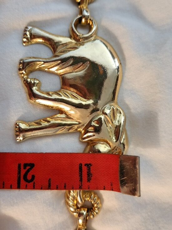 Vintage Anne Klein  Gold Tone Elephant Belt 28\